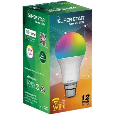 Super Star Smart LED WiFi Bulb 12 watt-Pin (B22) - 1290274722 - Rokomari product